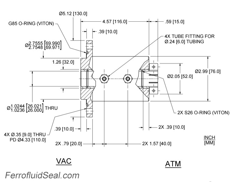 Ferrotec Feedthrough HFL-026-MN Ferrofluidic 133592