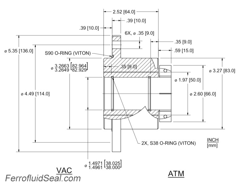 Ferrotec Feedthrough HFL-038-CN Ferrofluidic 133618
