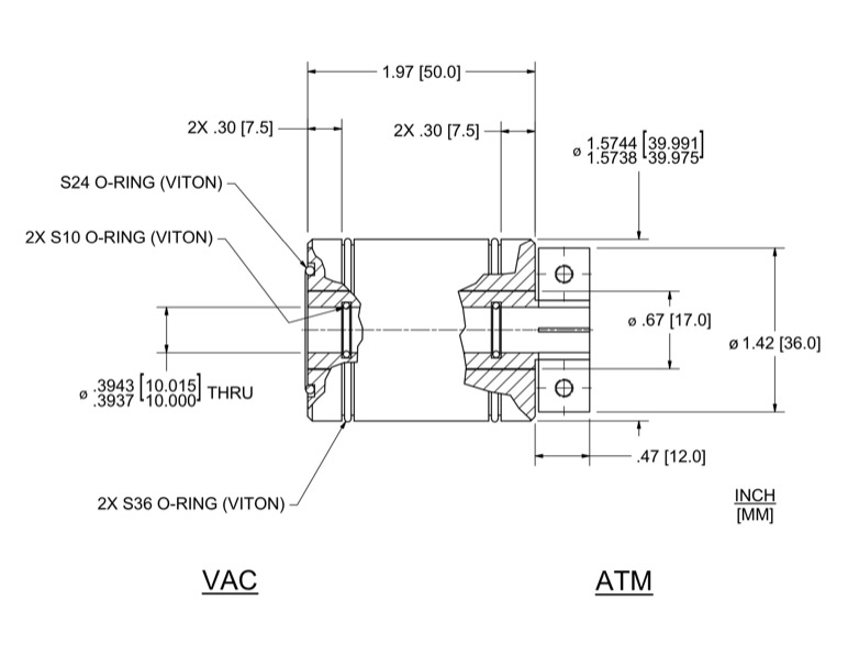Ferrotec Feedthrough HTL-010-CN Ferrofluidic 133558