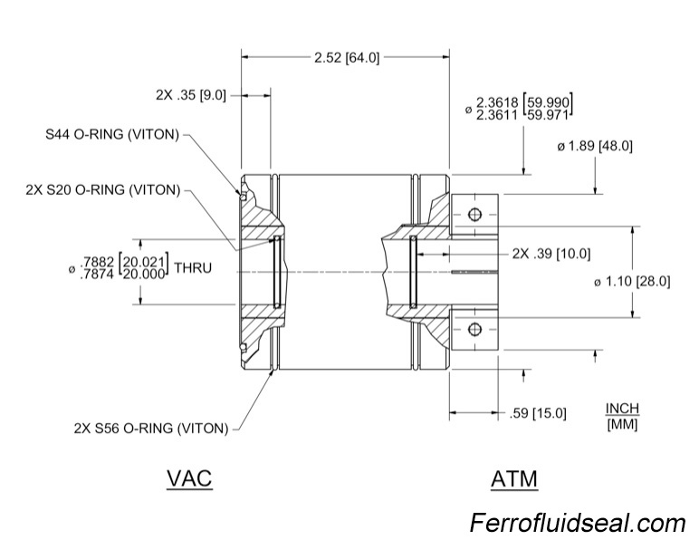 Ferrotec Feedthrough HTL-020-CN Ferrofluidic 133560