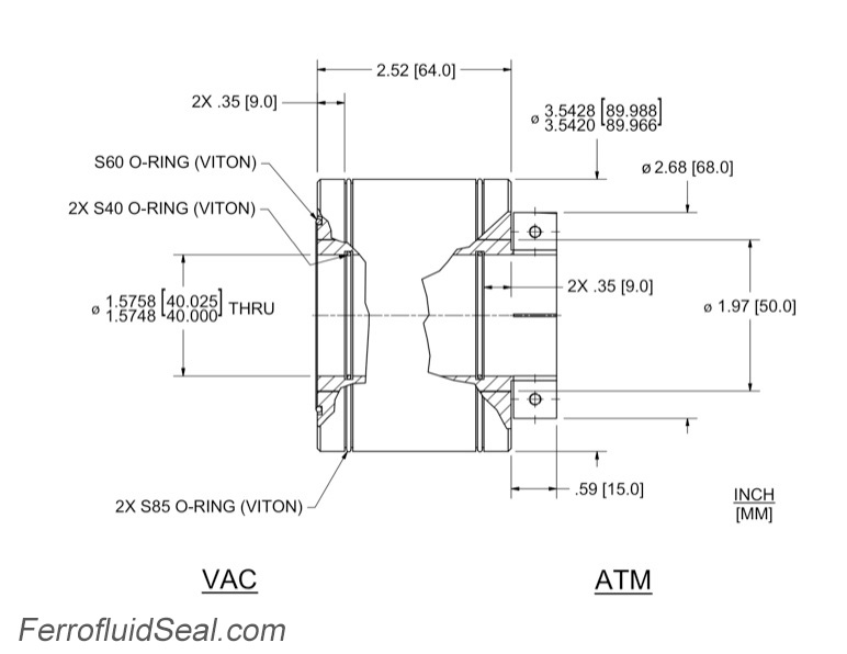 Ferrotec Feedthrough HTL-040-CN Ferrofluidic 133563