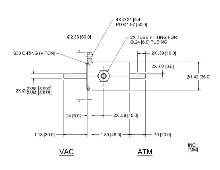 Ferrotec Feedthrough Model FL-006-WN Ferrofluidic Part Number 133572