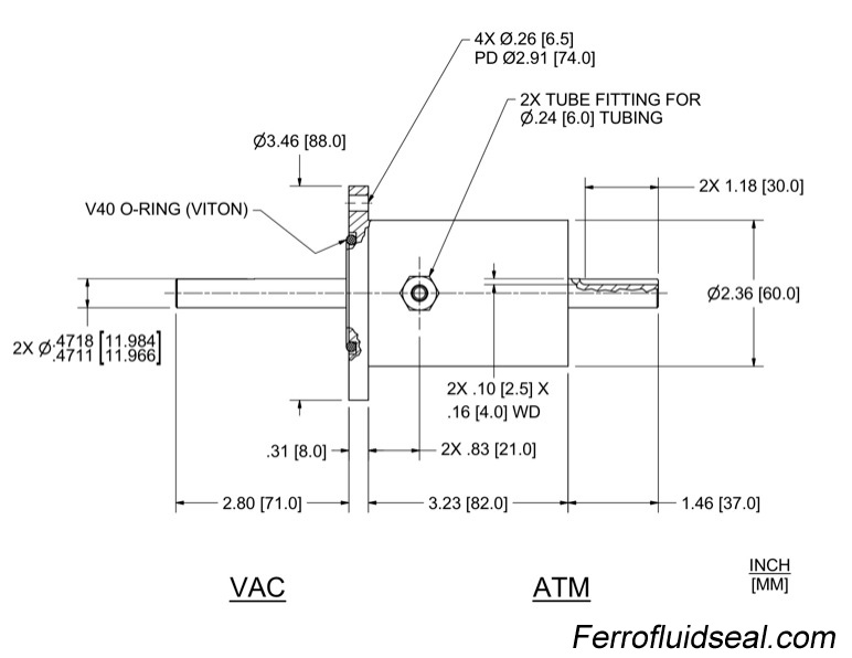 Ferrotec Feedthrough SFL-012-WN Ferrofluidic 133574
