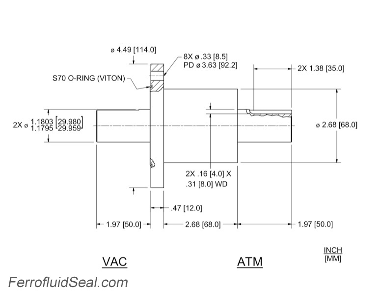 Ferrotec Feedthrough SFL-030-NN Ferrofluidic 133570